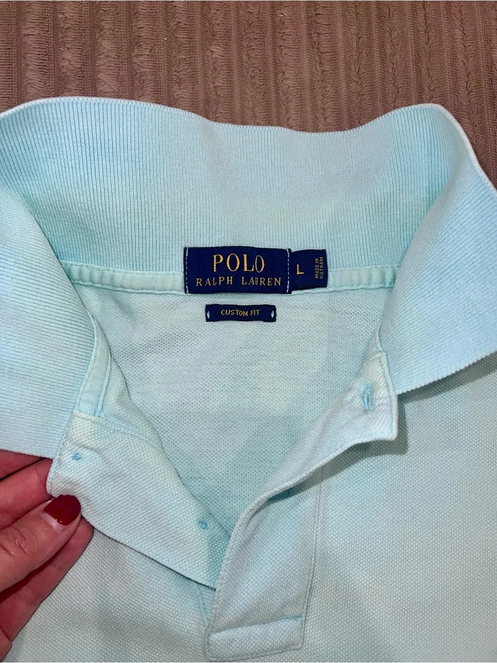 Polo by Ralph Lauren Men’s Light Mint Classic Pique Polo Shirt L Tiffany